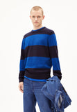 ARMEDANGELS Loukaa stripes jumper night sky lapis blue men