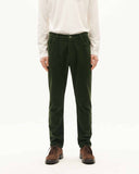 THINKING MU Five pocket corduroy pants bottle green men