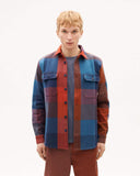 THINKING MU Lucas overshirt blue berry blanket men