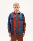 THINKING MU Lucas overshirt blue berry blanket men