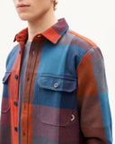 THINKING MU Lucas overshirt blue berry blanket men