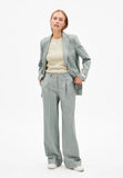 ARMEDANGELS Numaali stripe trousers seagreen light oatmilk women