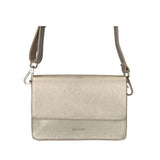 ANN KURZ Perfect square crossbody bag metallic champagne women