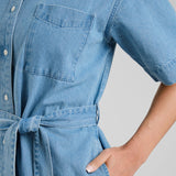 DEDICATED Ripa denim shirt dress light blue women