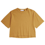 ROTHOLZ Cropped waffle t-shirt mustard yellow women