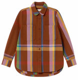 THINKING MU Norita overshirt brown charlie blanket women