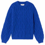 THINKING MU Carmen knitted jumper blue women