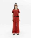 THINKING MU Pat pants orange red women