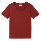 THINKING MU Cassia hemp tee orange red women