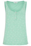 PEOPLE TREE Dragonfly pyjama vest C411UG green