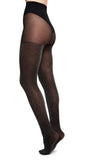 Swedish Stockings Lisa Rib Lurex Silver Black