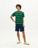 THINKING MU Stripes T-shirt Blue night men