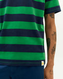 THINKING MU Stripes T-shirt Blue night men